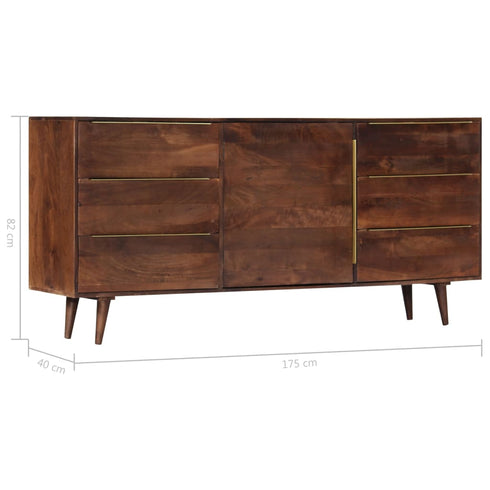 Robinson - Sideboard with 6 Drawers 1750 x 400 x 820 mm Solid Mango Wood